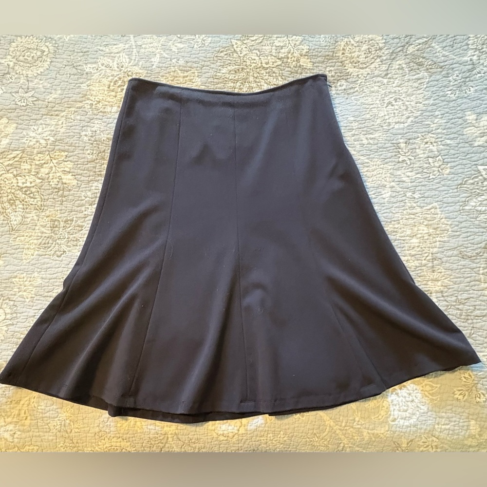 Rafaella navy fit and flair midi skirt- size 12